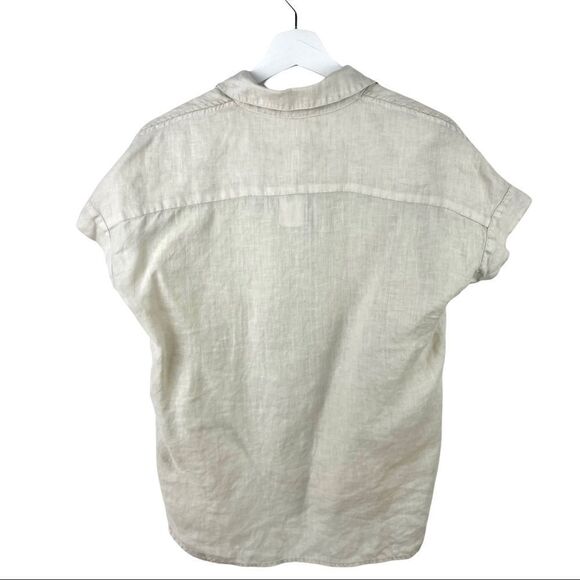 NEW James Perse Natural Tan Boxy Linen Shirt Size 0 - Picture 3 of 5